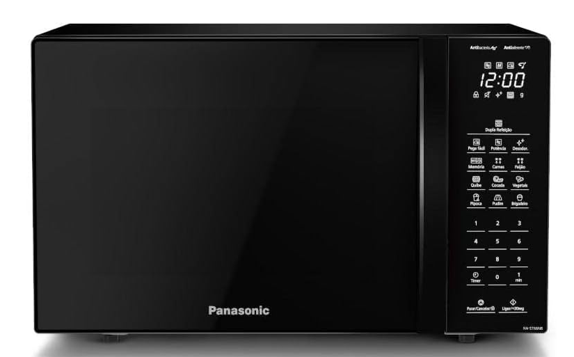 Microondas Panasonic Dupla Refeição 34l Black Glass