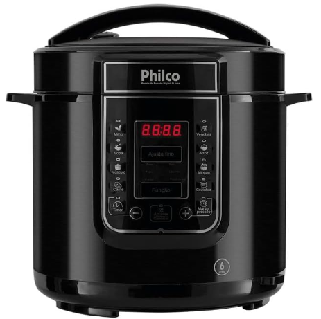Panela de pressAo, Digital inox Ppp01p, 6L, Preto, 110v, Philco